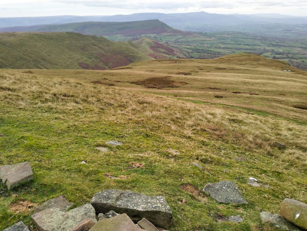 Path from the cliff tops to the water reservoir in the Black Mountains Wales