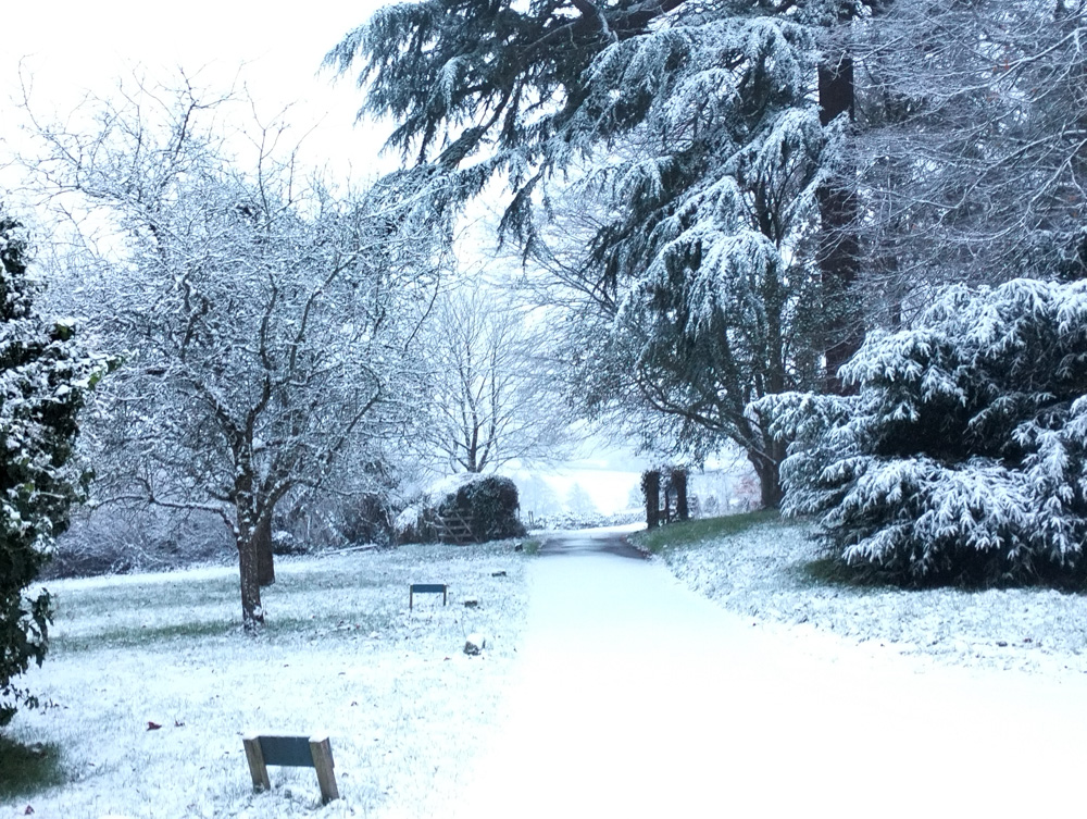 Wales Dingestow Court Old Lands Monmouthshire snow landscapes