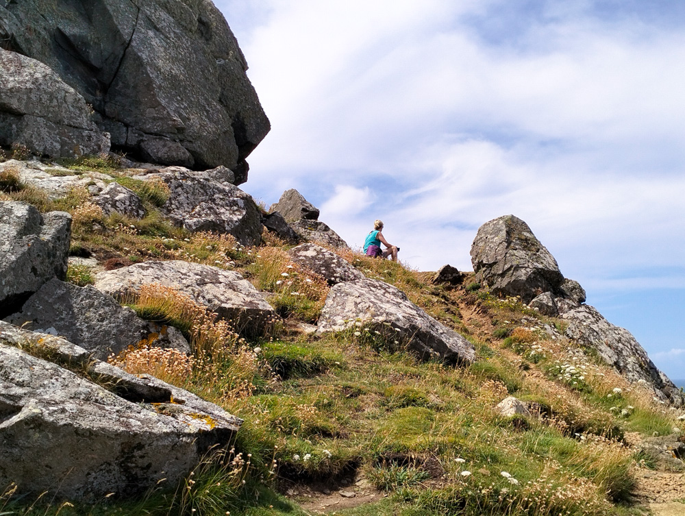 The South West Coast Path at the Rumps, north coast of Cornwall UK