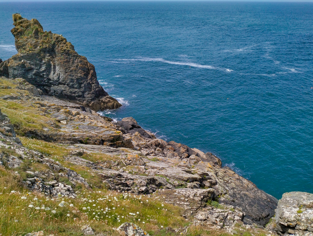 The South West Coast Path at the north coast of Cornwall UK